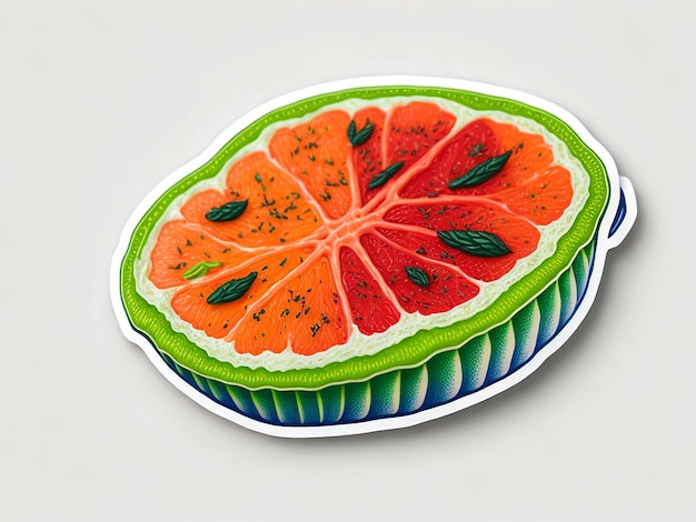 Foto slice watermeloen sticker voor kinderen op witte achtergrond