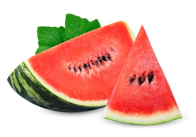 Slice of watermelon isolated on white background. watermelon clipping path