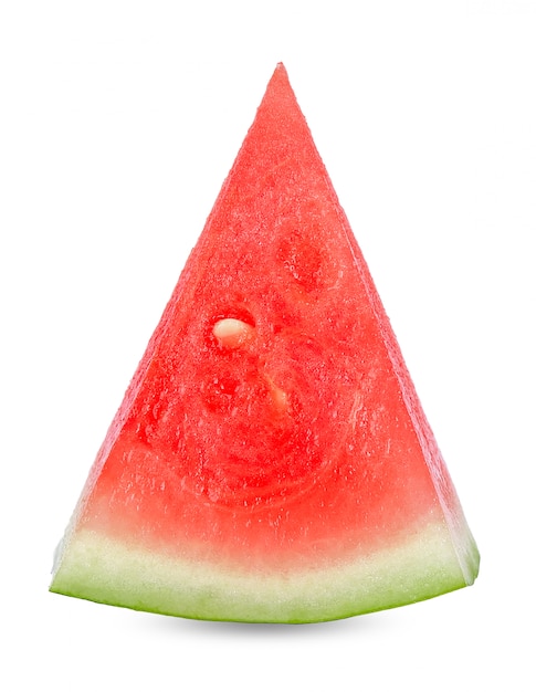 Slice watermelon isolated on white clipping path