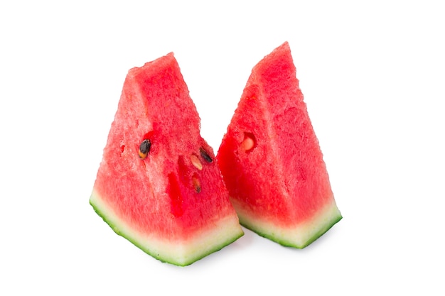 Slice of watermelon isolated on white