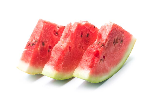 Slice of watermelon on white background