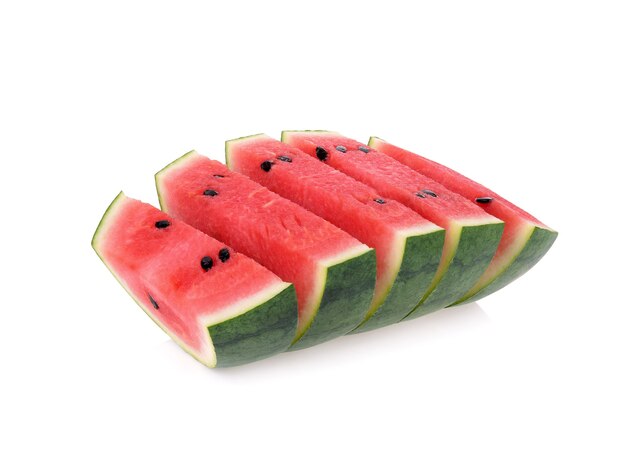 Slice of watermelon on white background