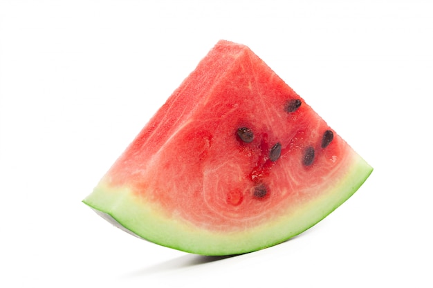 Slice of watermelon on white background