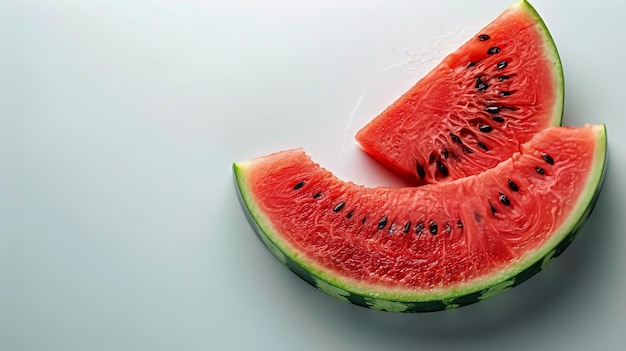 A Slice of Watermelon on a White Surface