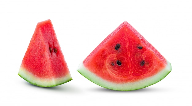 Slice watermelon on a white wall