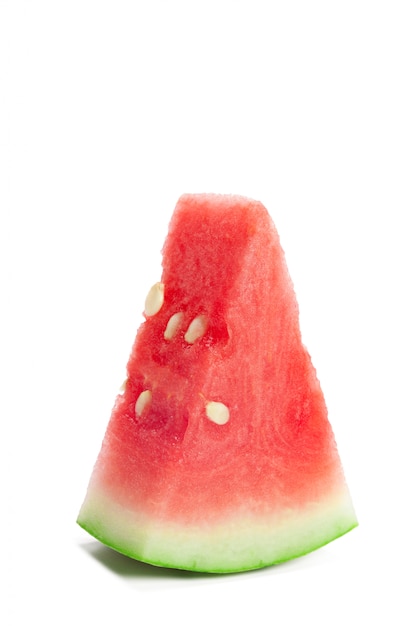 Slice of watermelon on white 