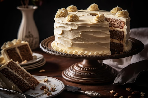 A slice of white velvet cake on a plate