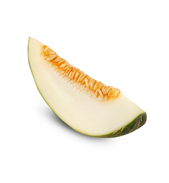 Slice of yummy green tendral melon in a cross-section,