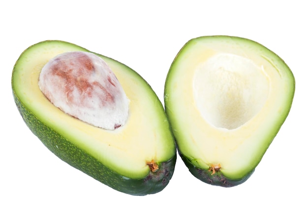 Sliced ââavocado on a white background