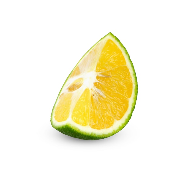 Sliced of Acidless orange isolated on white background Acidless orange clipping path