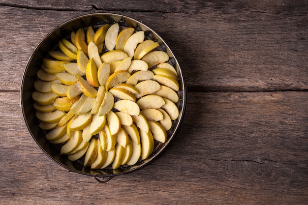 Sliced apples in tray