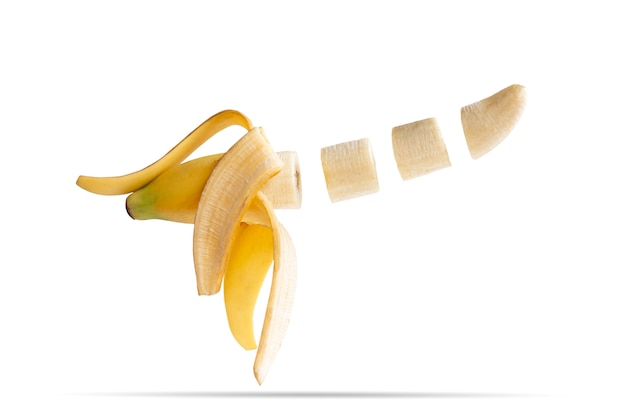 Sliced banana isolated  with clipping path