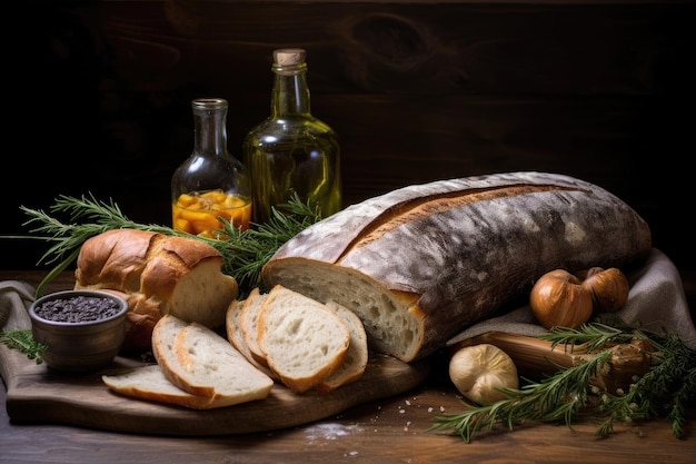 a sliced bread on a cutting board