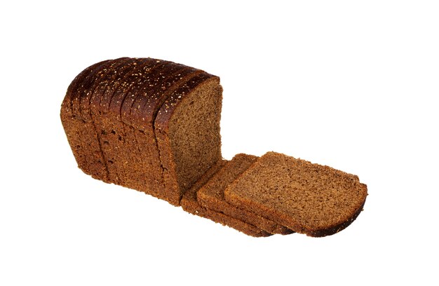 Sliced bread isolated on white background. Whole bread.