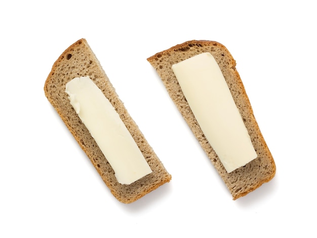 Sliced bread isolated on white background