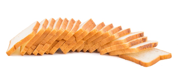 Sliced Bread on White Background