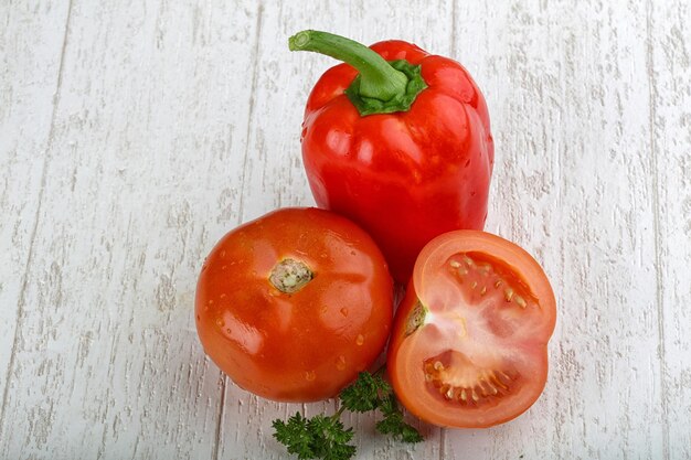 Sliced bright tomato