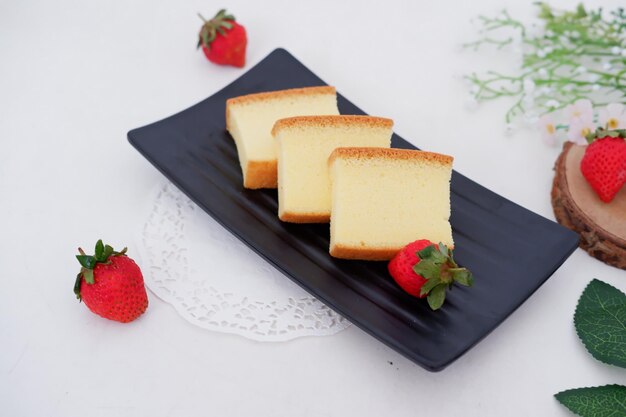 sliced cake with original taste as a background