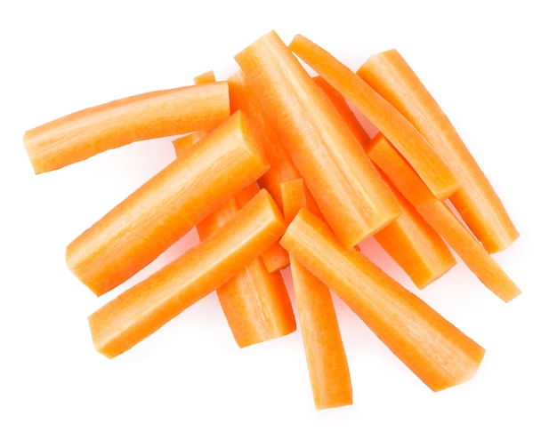 Sliced carrot isolated on white background