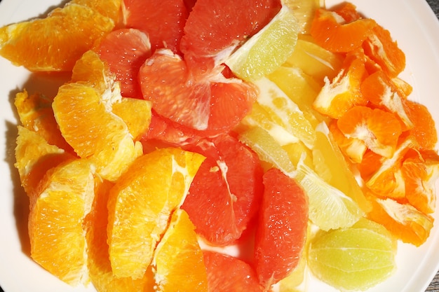 Sliced citrus fruits surface
