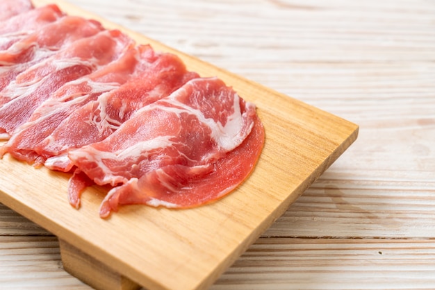 sliced collar pork raw