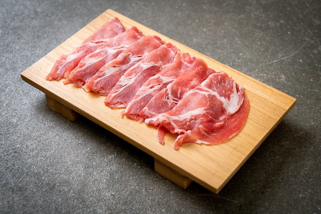 sliced collar pork raw