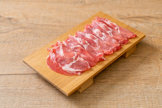 sliced collar pork raw