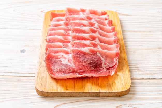 sliced collar pork raw