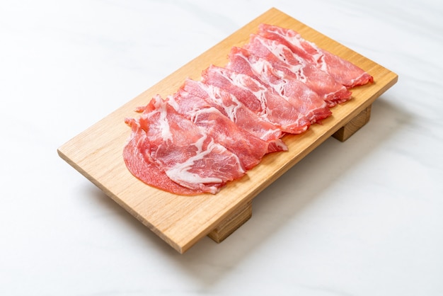 sliced collar pork raw