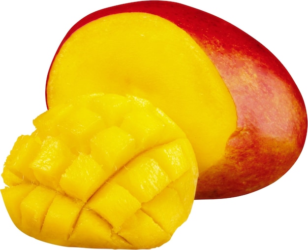 Sliced and cubed mango