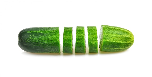 Sliced cucumber isolated