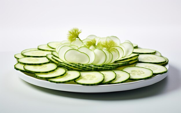 Sliced Cucumbers Arranged Beautifully