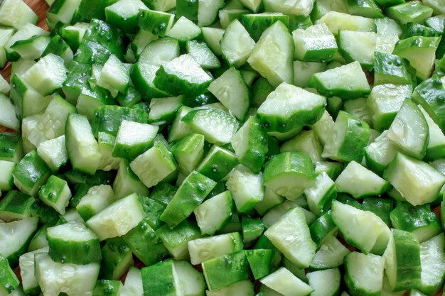 Photo sliced cucumbers