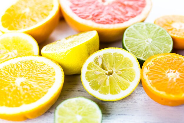 Sliced fresh citrus fruit for making infused water