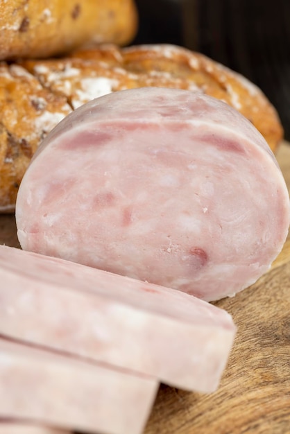 sliced fresh ham with chicken meat delicious and fresh ham with chicken fillet