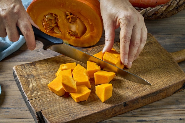 Sliced fresh pumpkin