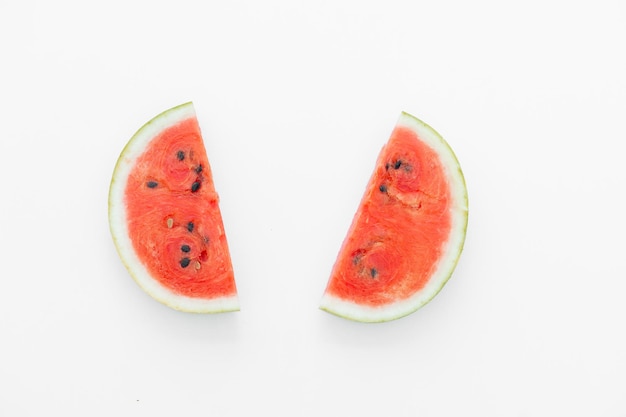 Sliced fresh watermelon isolated on white background