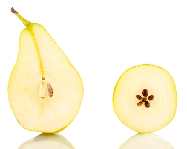 Sliced fruit isolated on white