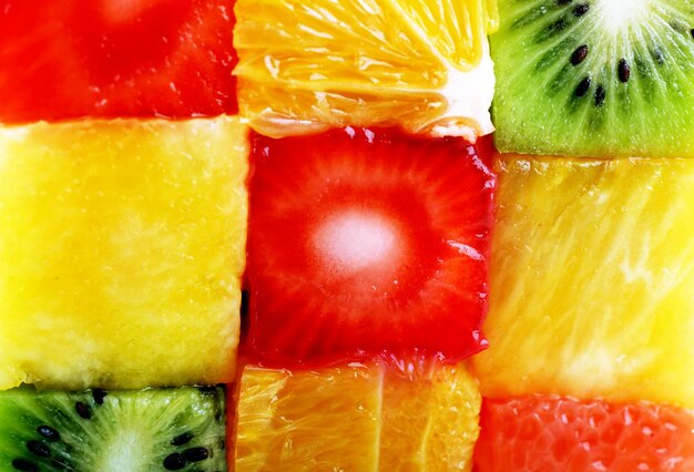 Sliced fruits background