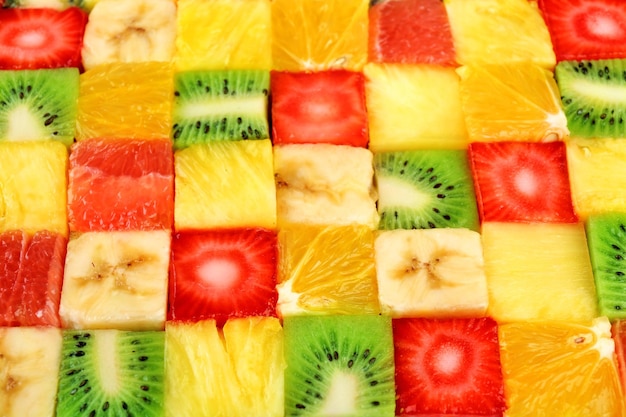 Sliced fruits background