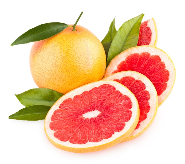Photo sliced grapefruit