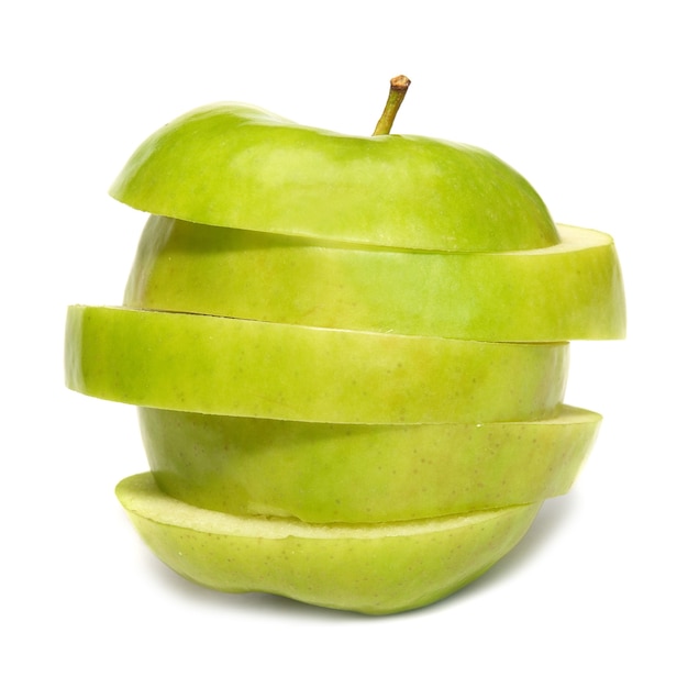 Sliced green apple isolated