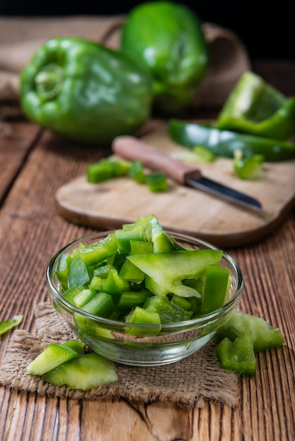 Sliced green Peppers