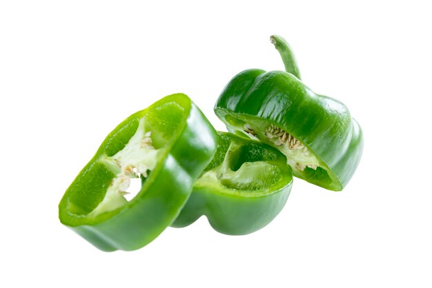 Sliced green peppers