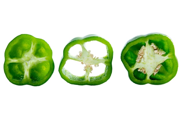 Sliced green peppers