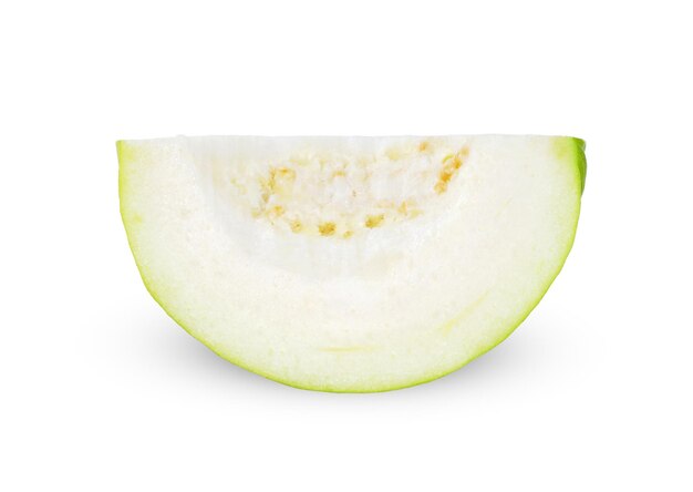 sliced guava isolated on white backgruond