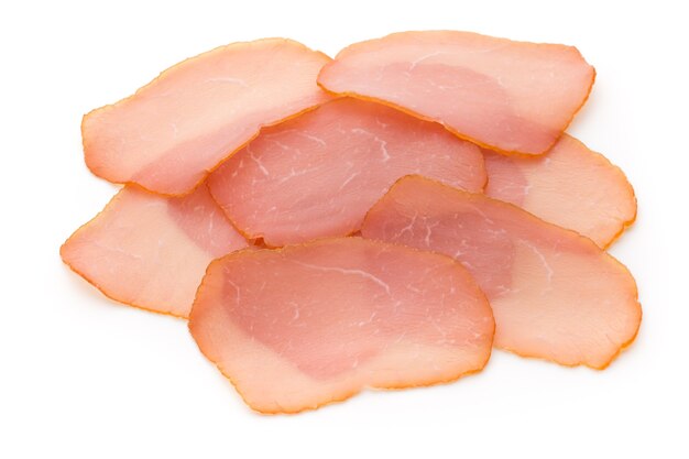 Sliced ham.Fresh prosciutto.Pork ham sliced.