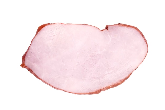 Sliced ham isolated on white background delicious natural