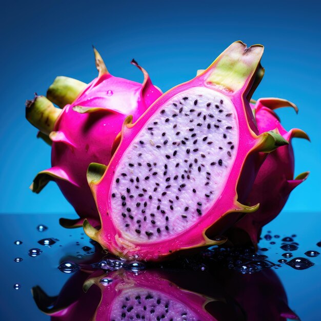 sliced juicy dragon fruit