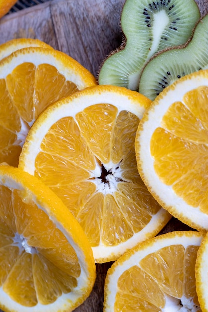 Sliced juicy fresh orange closeup